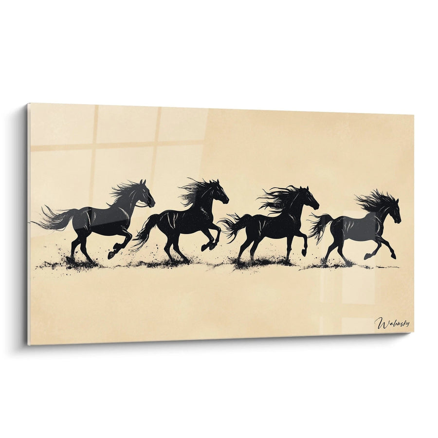 Tableau inspiré par Course de chevaux libres à Rome de Théodore Géricault N°1 – Hommage Artiste Célèbre