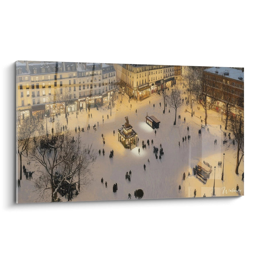 Tableau inspiré par La Place du Théâtre Français de Camille Pissarro N°1 – Hommage Artiste Célèbre