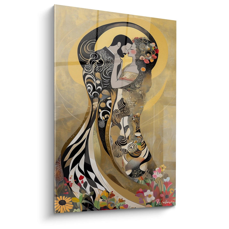 Painting Inspired by The Kiss by Gustav Klimt No.1 – Tribute to a Celebrated Artist