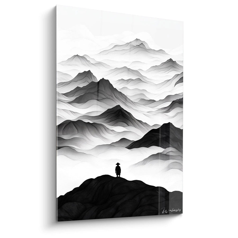Tableau inspiré par Le Voyageur contemplant une mer de nuages de Caspar David Friedrich N°3 – Hommage Artiste Célèbre