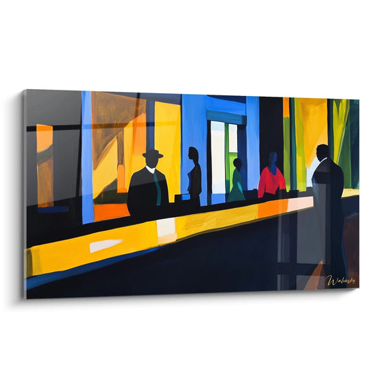 Cuadro inspirado en Nighthawks de Edward Hopper Nº1 – Homenaje a Artista Famoso