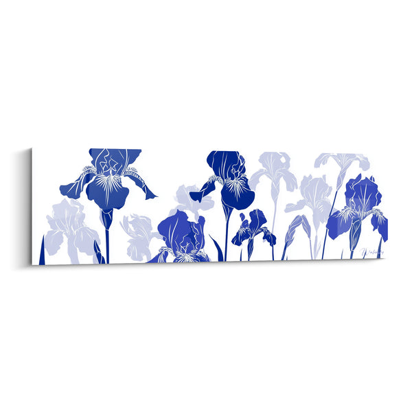 Tableau Iris bleu marine et blanc en rangée - Murmure printanier - Edition Iris