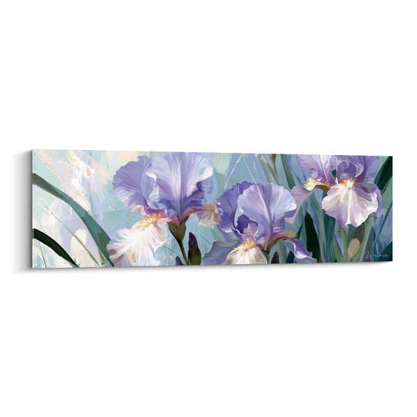 Tableau Iris mauve et blanc en plein éclat - Jardin en fleurs - Edition Iris