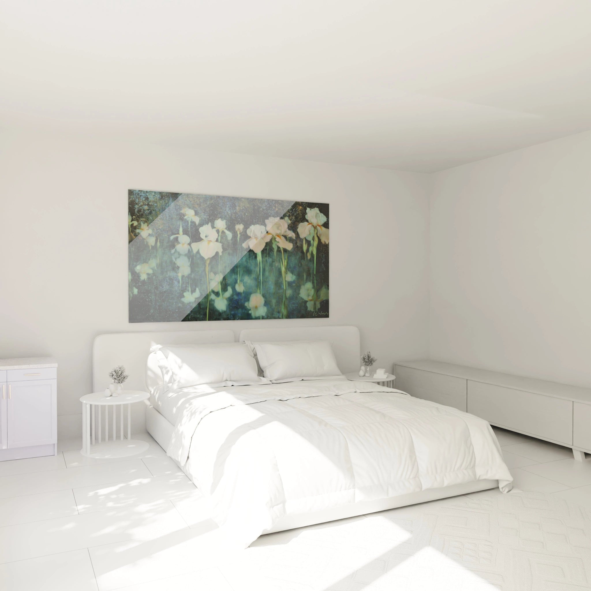 Walensky tableau iris symboliste tableau mural floral pour accrocher au dessus du lit dans une chambre lumineuse et elegante