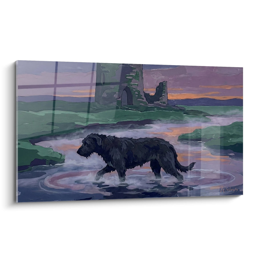Tableau Lévrier Irlandais aux Eaux Pourpres - Légende des Brumes Celtiques - Edition Irish Wolfhound