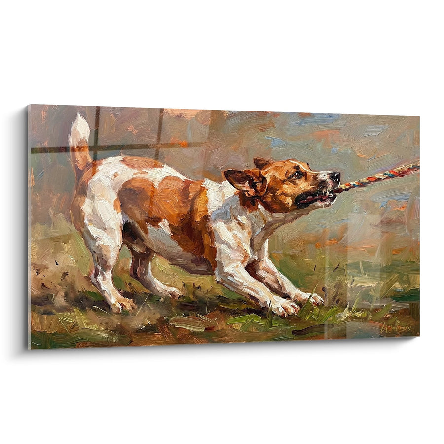 Schilderij Jack Russell Terrier in Actie - Overvloeiende Energie - Editie Jack Russell Terrier