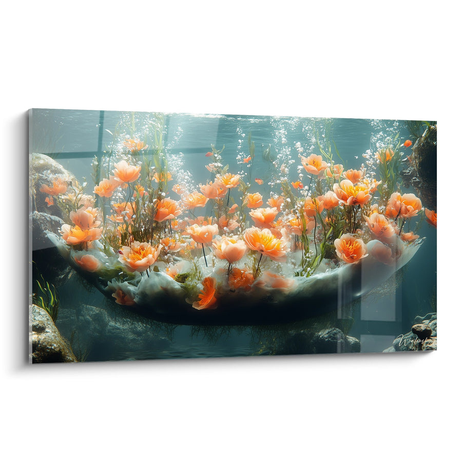 Tableau jardin aquatique fleuri - Oasis Submergée - édition fonds marins