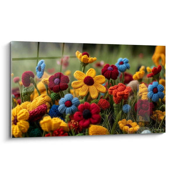 Cuadro Jardines Tejidos - edición estilo ganchillo