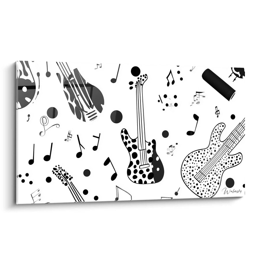 Tableau Jazz Contemporain Monochrome - édition musique noir et blanc