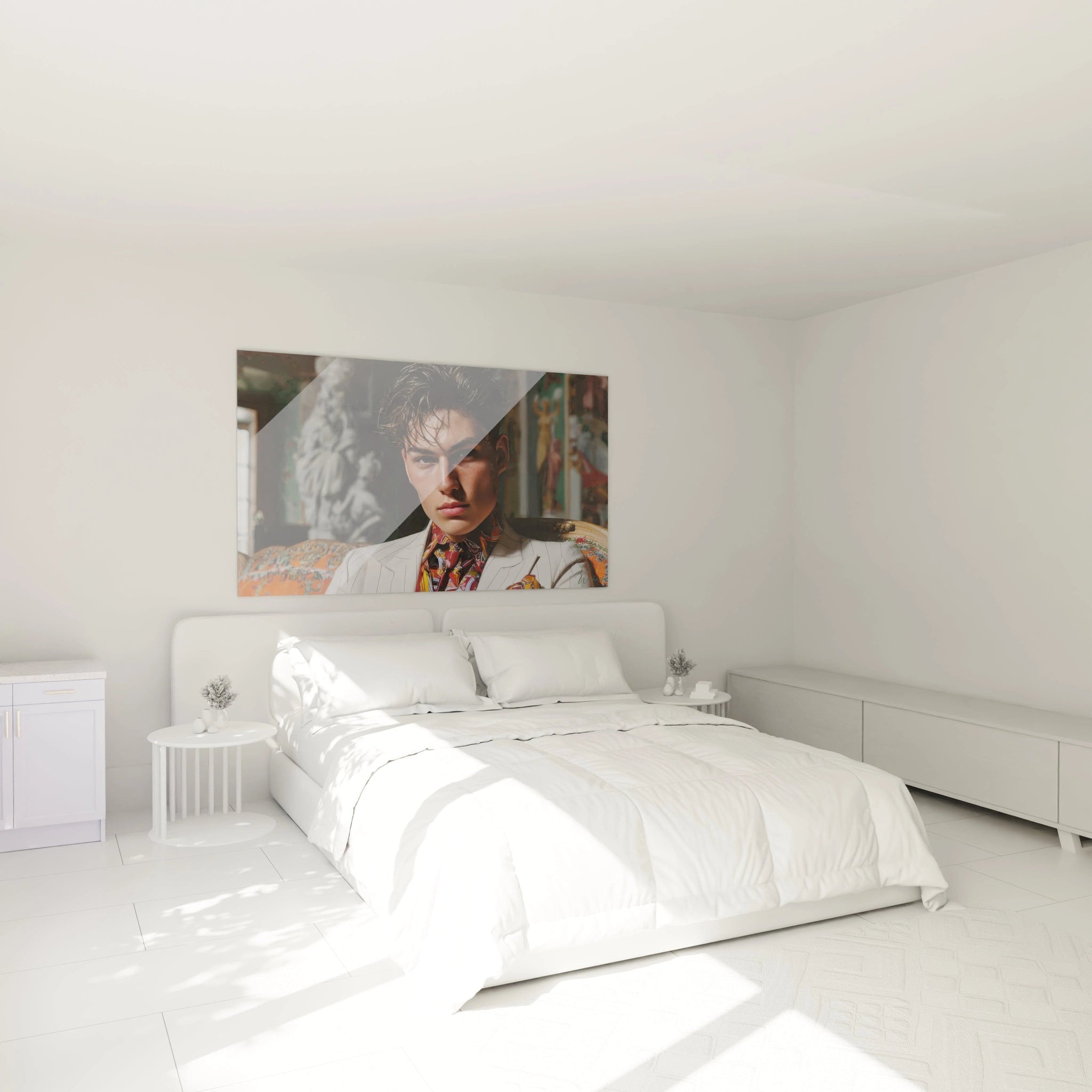 Tableau mural jeune homme regard magnétique pour une décoration moderne de chambre