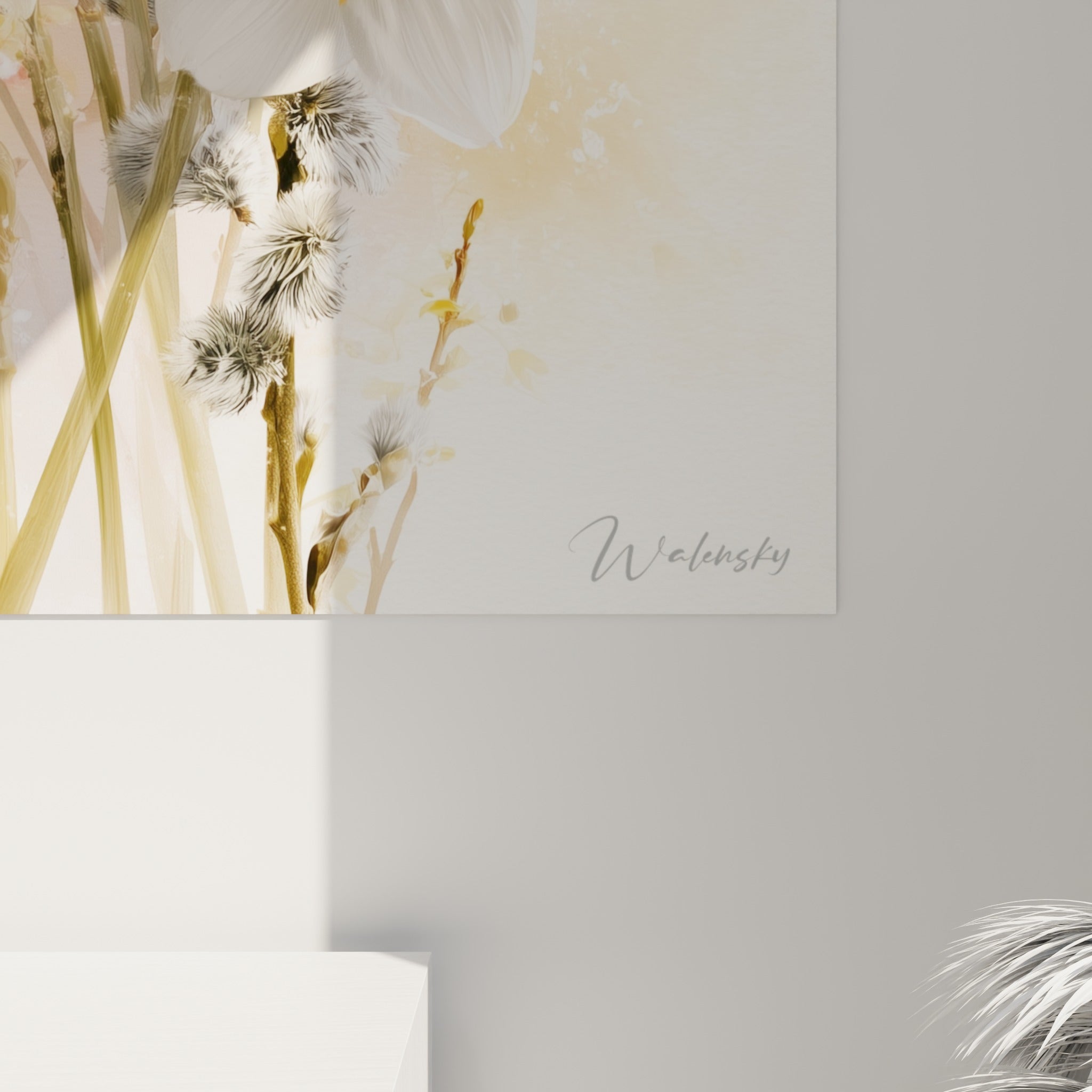 Détail des pétales blancs et du cœur orangé des jonquilles révélant les nuances aquarelle du fond rosé