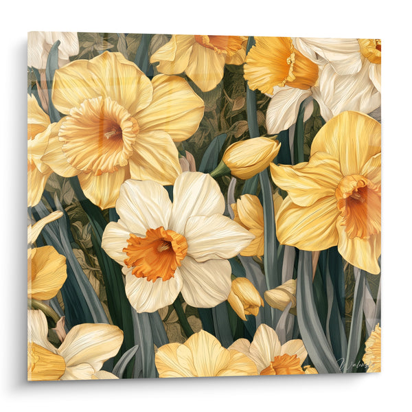 Tableau Jonquilles jaunes et blanches en fleurs - Éveil du printemps - Edition Jonquille