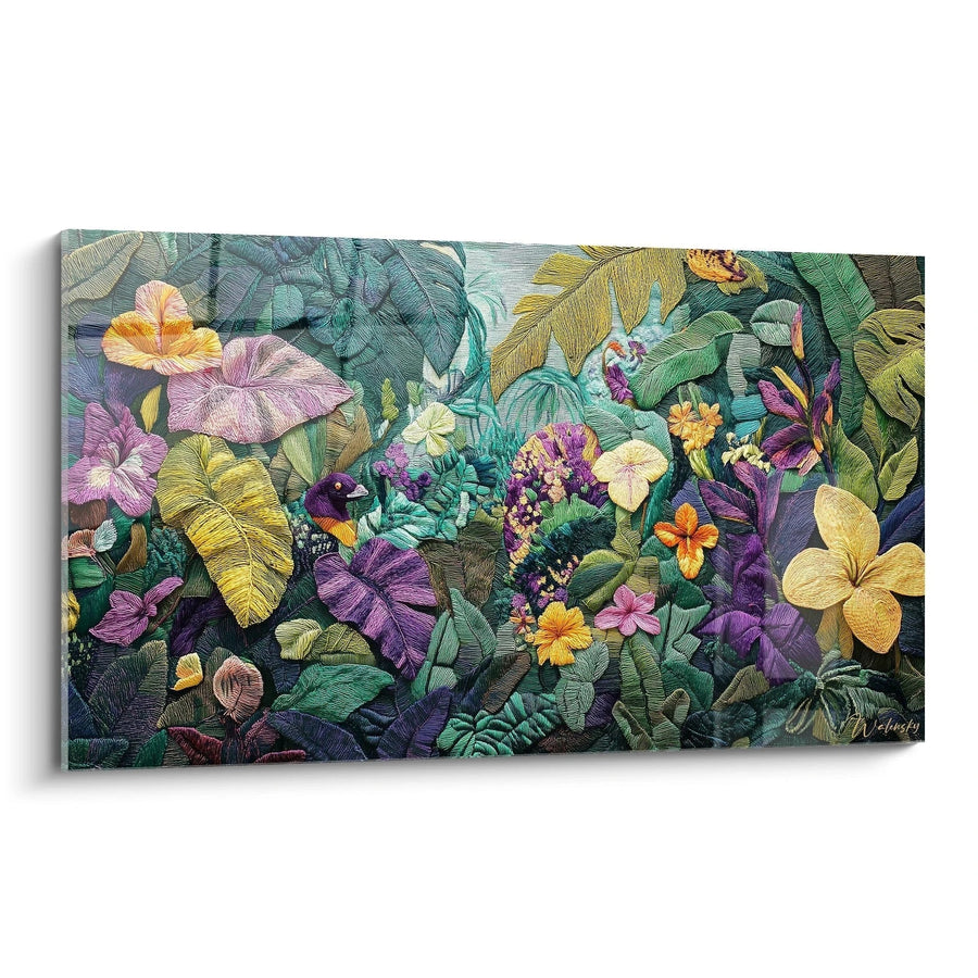 Tableau Jungle Tissée - édition style crochet