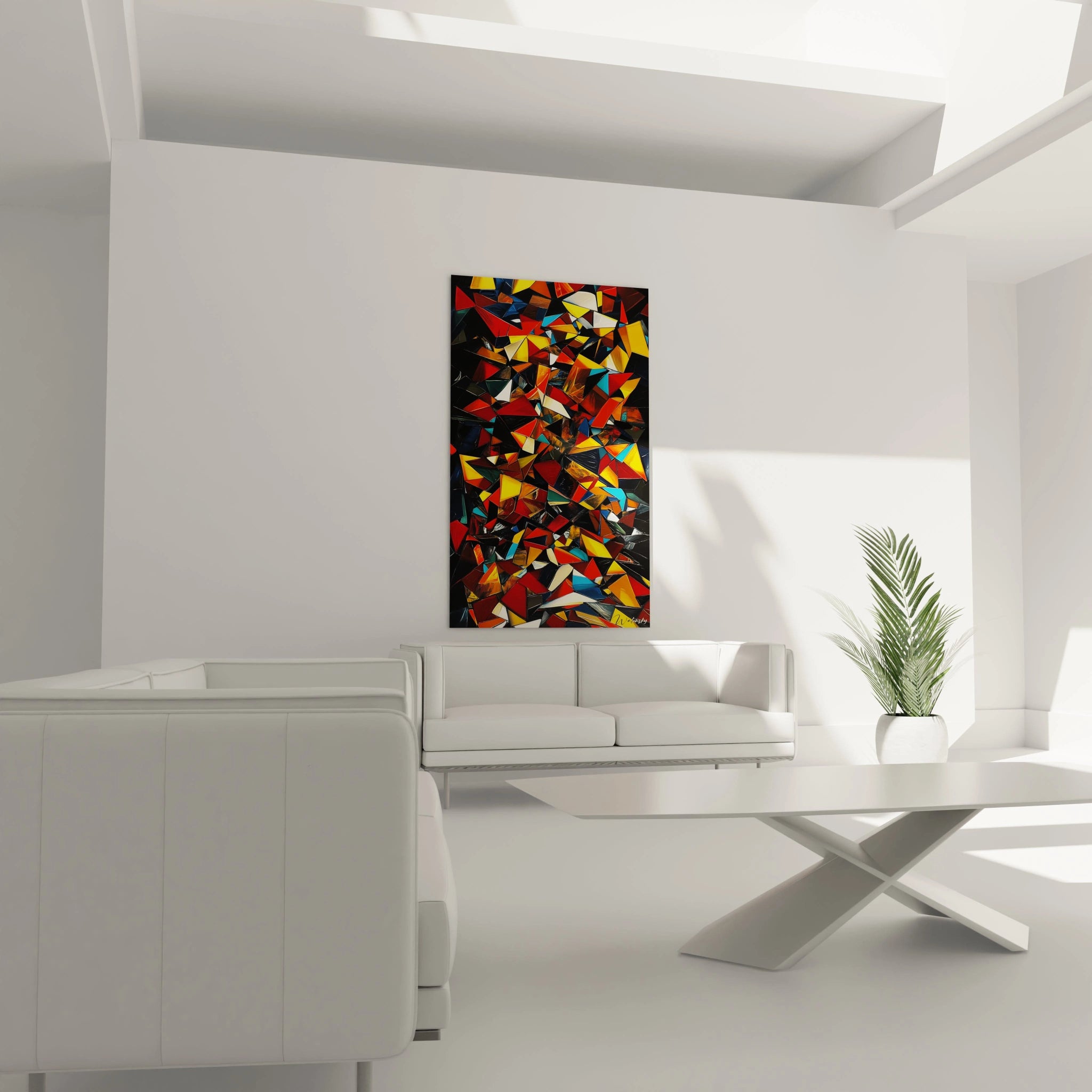 Tableau géométrique abstrait de Walensky avec des formes colorées pour décorer votre intérieur moderne