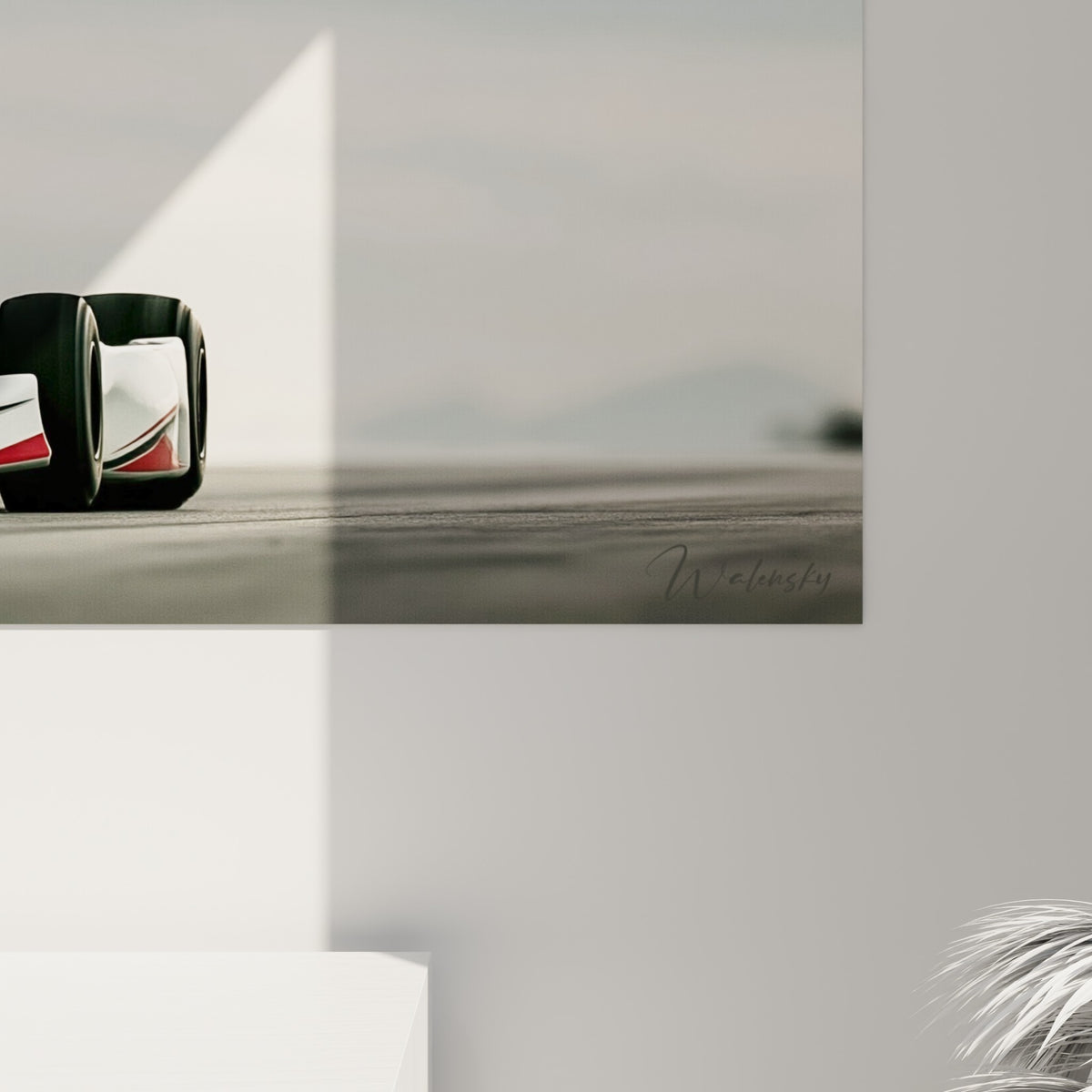 Grain de l'impression révélant le flou de vitesse gris et les touches rouges nettes de la carrosserie