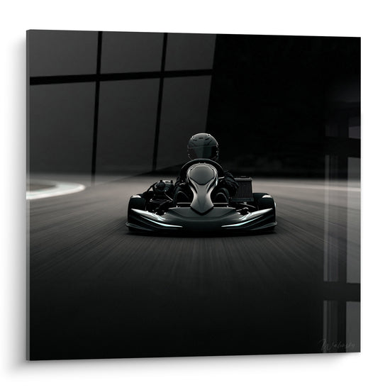 Tableau Kart noir sur piste sombre - Vitesse nocturne - Edition Karting
