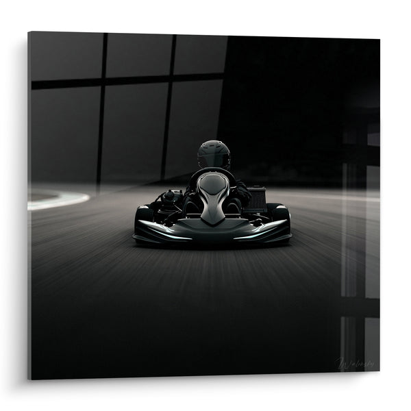 Tableau Kart noir sur piste sombre - Vitesse nocturne - Edition Karting