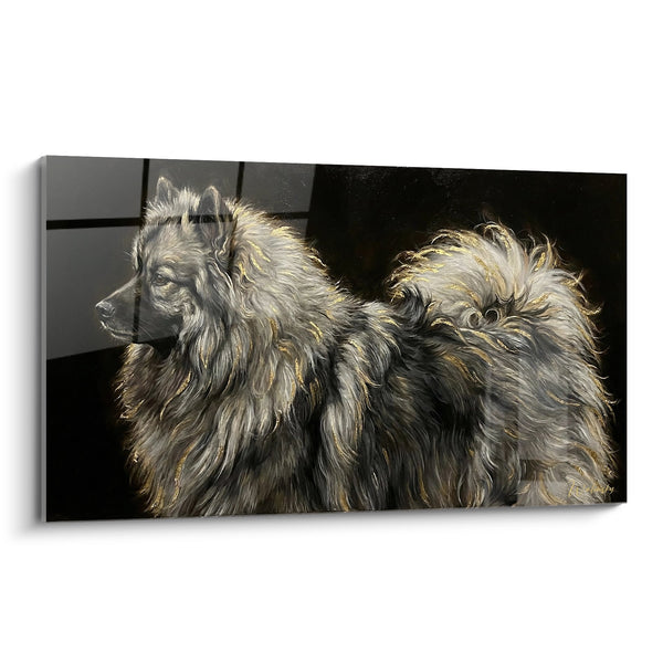 Tableau Duo de Keeshonds aux Pelages Dorés dans la Lumière - Complicité Canine - Edition Keeshond