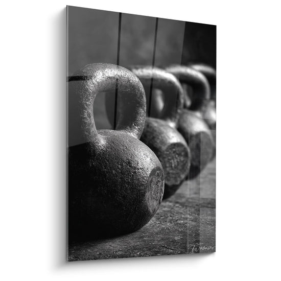 Tableau Kettlebells - Force Brute - Edition sports noir et blanc