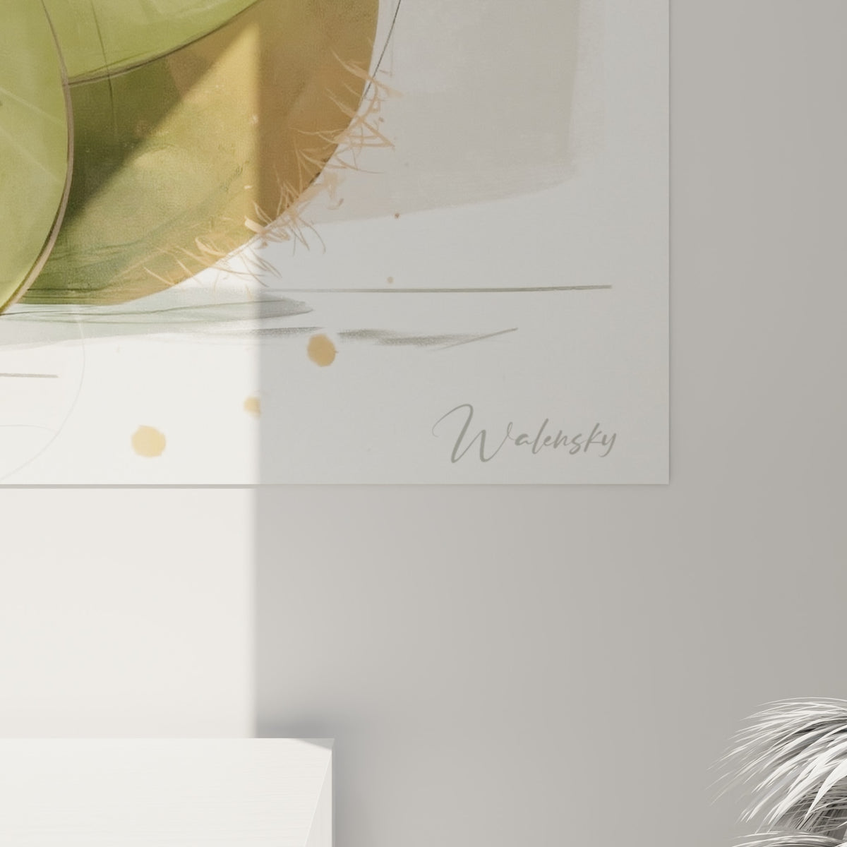Détail des graines noires et de la chair vert tendre du kiwi, empâtements et traits esquissés visibles de près