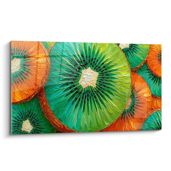 Tableau Tranches de kiwi vert et orange - Fraîcheur estivale - Edition Kiwi