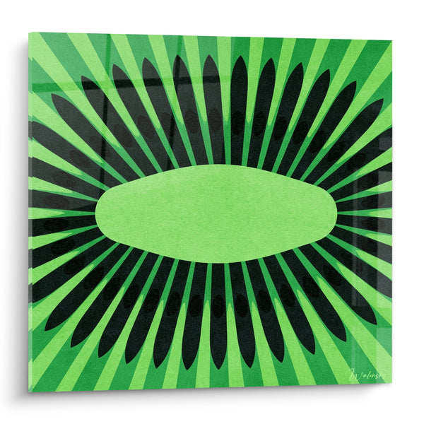 Tableau Kiwi vert et noir en pépins graphiques - Éclat fruité - Edition Kiwi