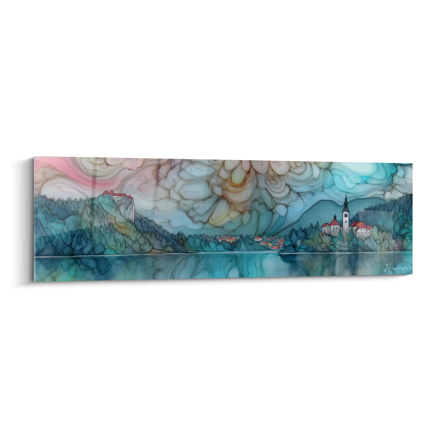 Tableau Lac de Bled Slovénie - Reflets Féeriques - édition Lac