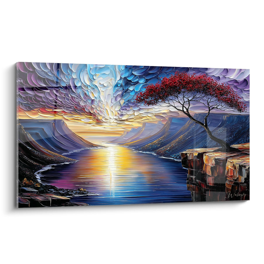Tableau Lac de Montagne au Coucher de Soleil - Aurore Magique - édition Montagne