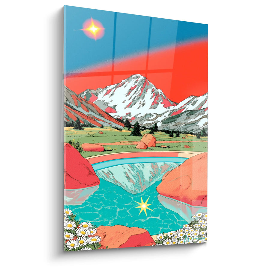 Tableau Lac de montagne avec reflets - Oasis Alpine - édition Montagne