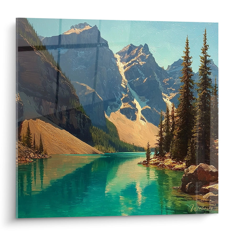 Tableau Lac de Montagne Turquoise - Reflets Alpins - édition Lac