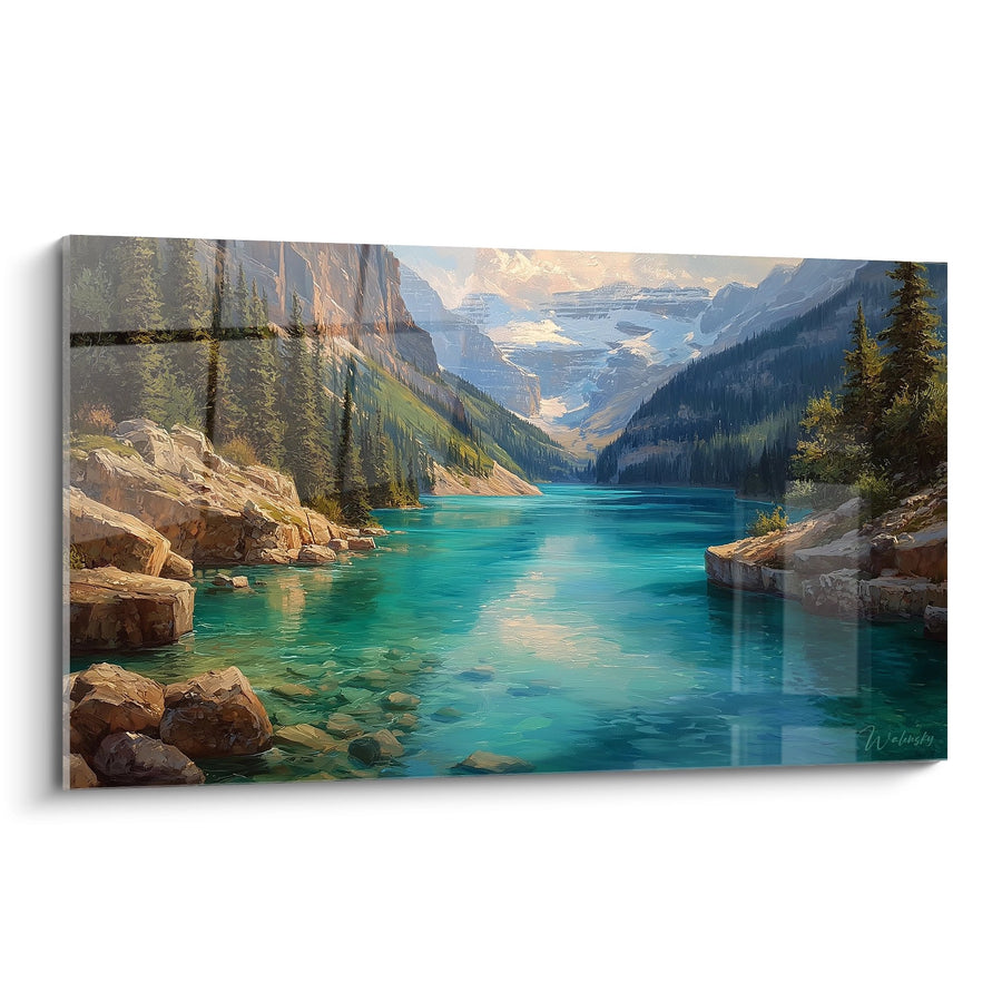 Tableau lac de montagne turquoise - Reflets alpins - édition Lac