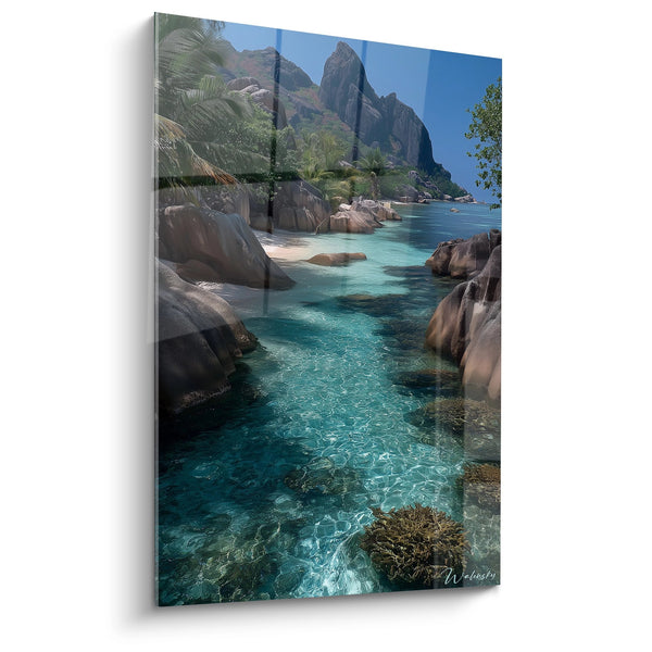 Gemälde Tropische Lagune - Flucht zu den Seychellen - Strand-Edition