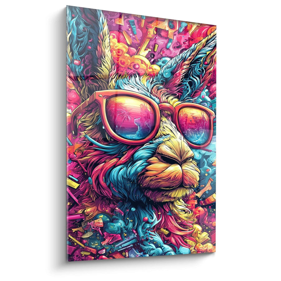 Tableau Lama Lunettes - Explosion Psychédélique - édition couleur en folie