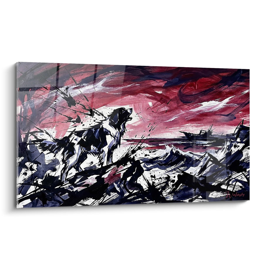 Tableau Landseer Abstrait Rouge et Noir - Tourbillon Sauvage - Edition Landseer