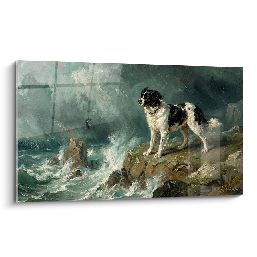 Tableau Landseer Tempête Marine Rochers Écumants - Héros des Flots - Edition Landseer