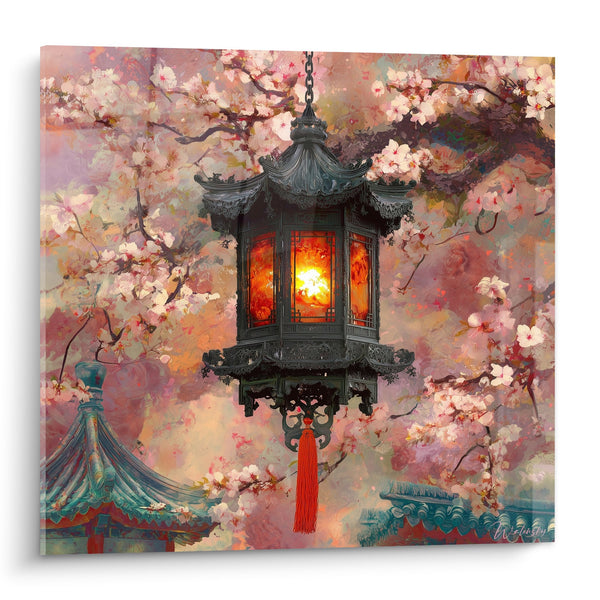 Tabel Japans Lantern Onder Bloeiende Kersenbomen - Mystiek Licht - Editie Lantaarn