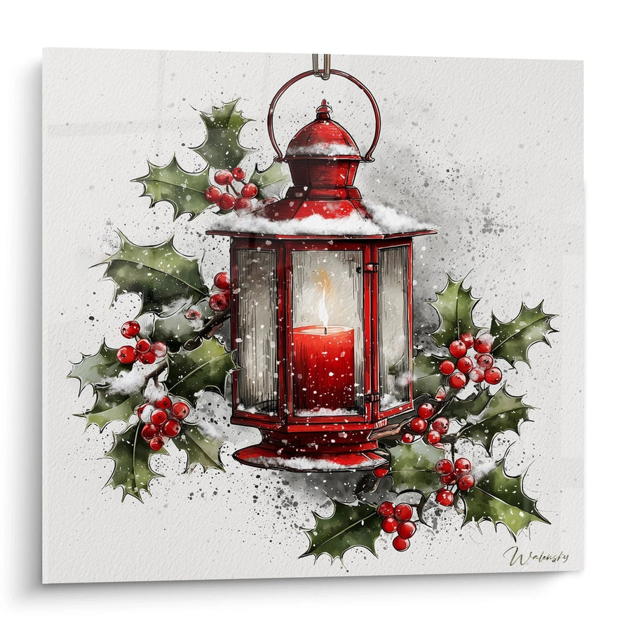 Tableau Lanterne Rouge Lumière Divine - édition Noël