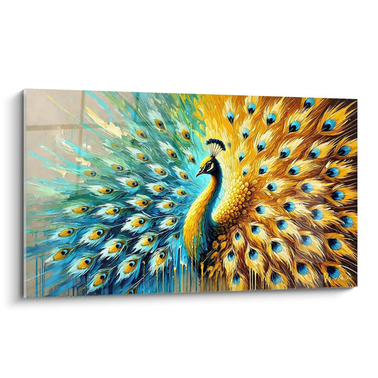 Gemälde Die Kunst der Gefiederpracht - Pfau Tiere Edition