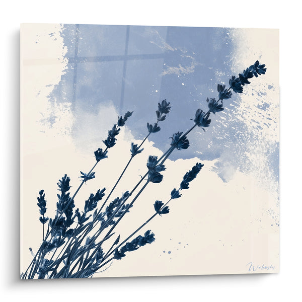 Tableau Brins de lavande bleu marine et ivoire - Souffle d'été - Edition Lavande