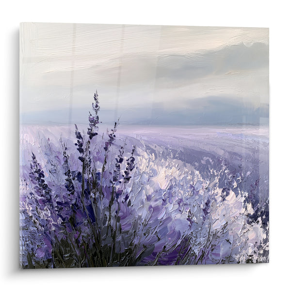 Tableau Champ de lavande violet et blanc - Brume matinale provençale - Edition Lavande