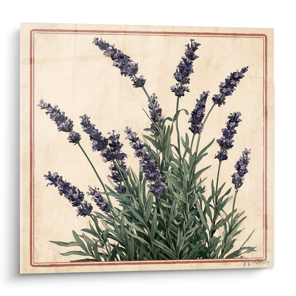 Tableau Bouquet de lavande violette et ivoire - Herbier provençal - Edition Lavande