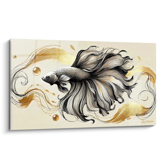 The Golden Betta Wall Art - Betta Fish Animals Edition