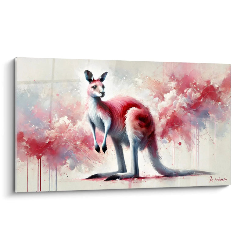 The Pink Kangaroo Wall Art - Kangaroo Animals Edition