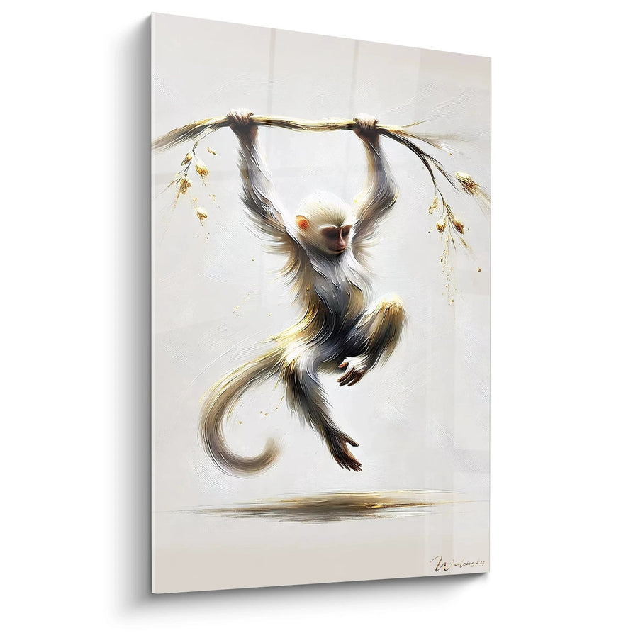Cuadro Ligereza Dorada - Edición Mono Animales