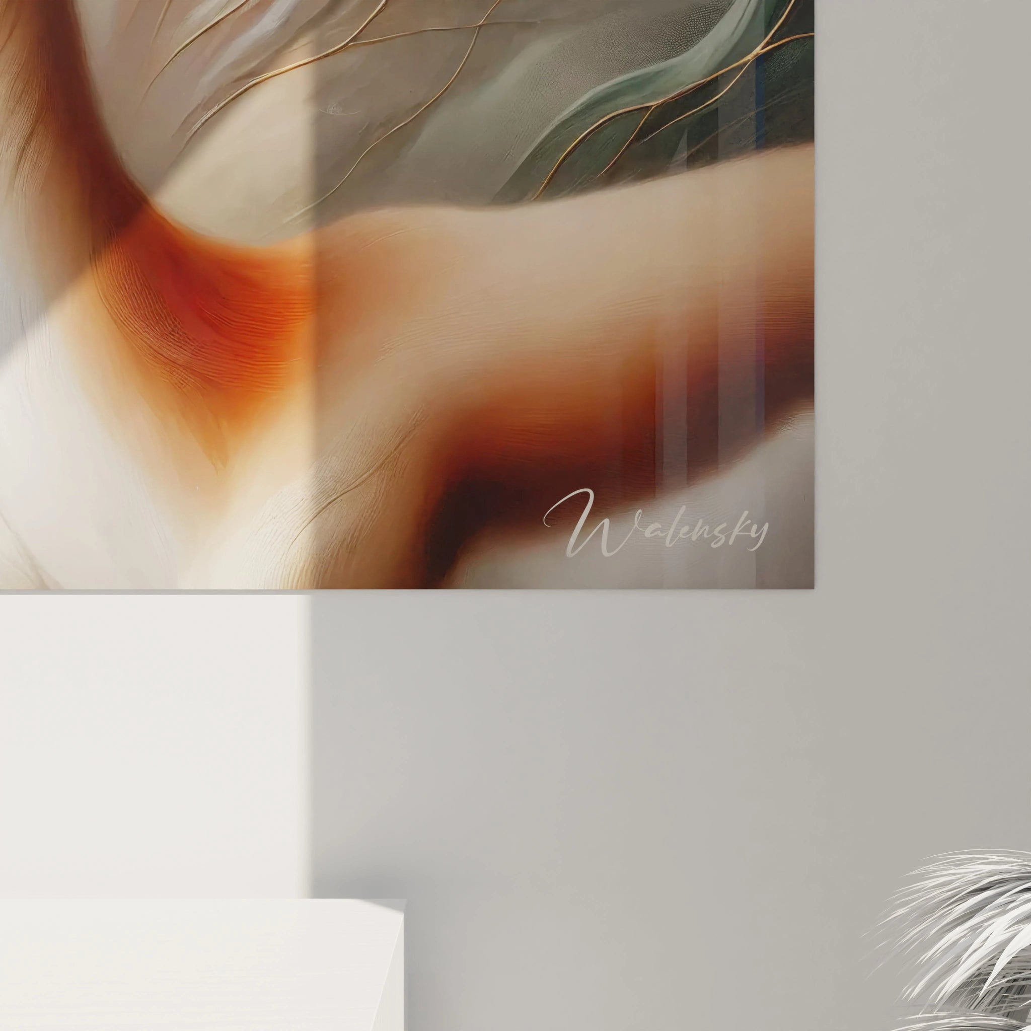 Approchez-vous de ce tableau gazelle pour apprécier la finesse des détails et des lignes abstraites qui entourent l'animal. Une fusion unique entre réalisme et formes fluides pour une ambiance naturelle.






