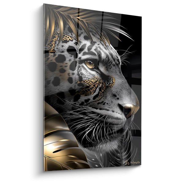 Cuadro de Leopardo Majestuoso - Mirada Salvaje - edición el oro negro
