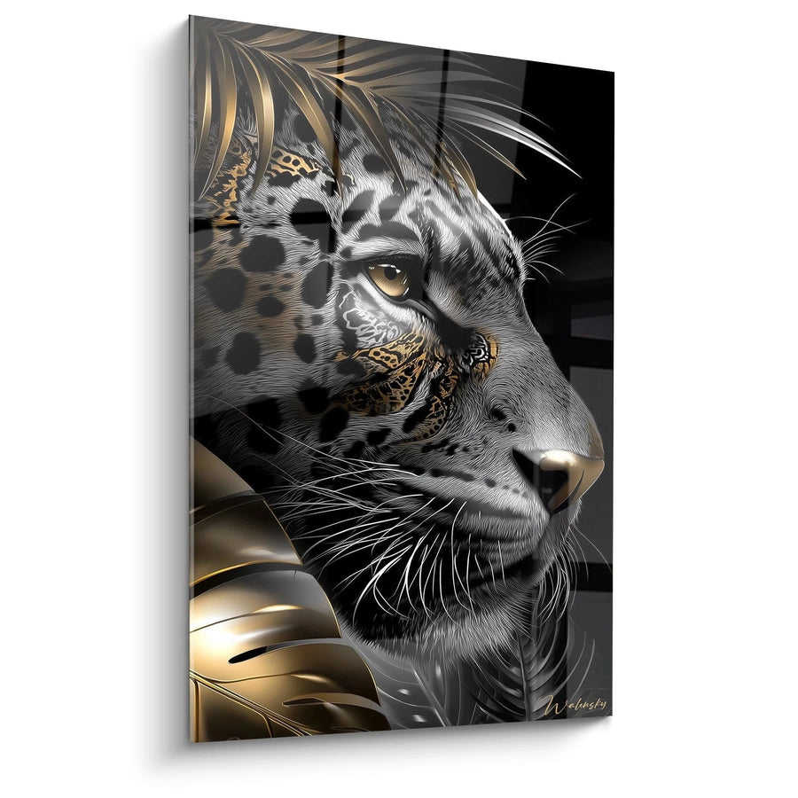 Tableau Léopard Majestueux - Regard Sauvage - édition l'or noir