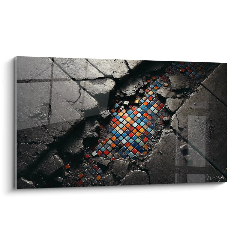 Gemälde Die Spuren der Vergangenheit - Mosaikkunst Street Art Edition