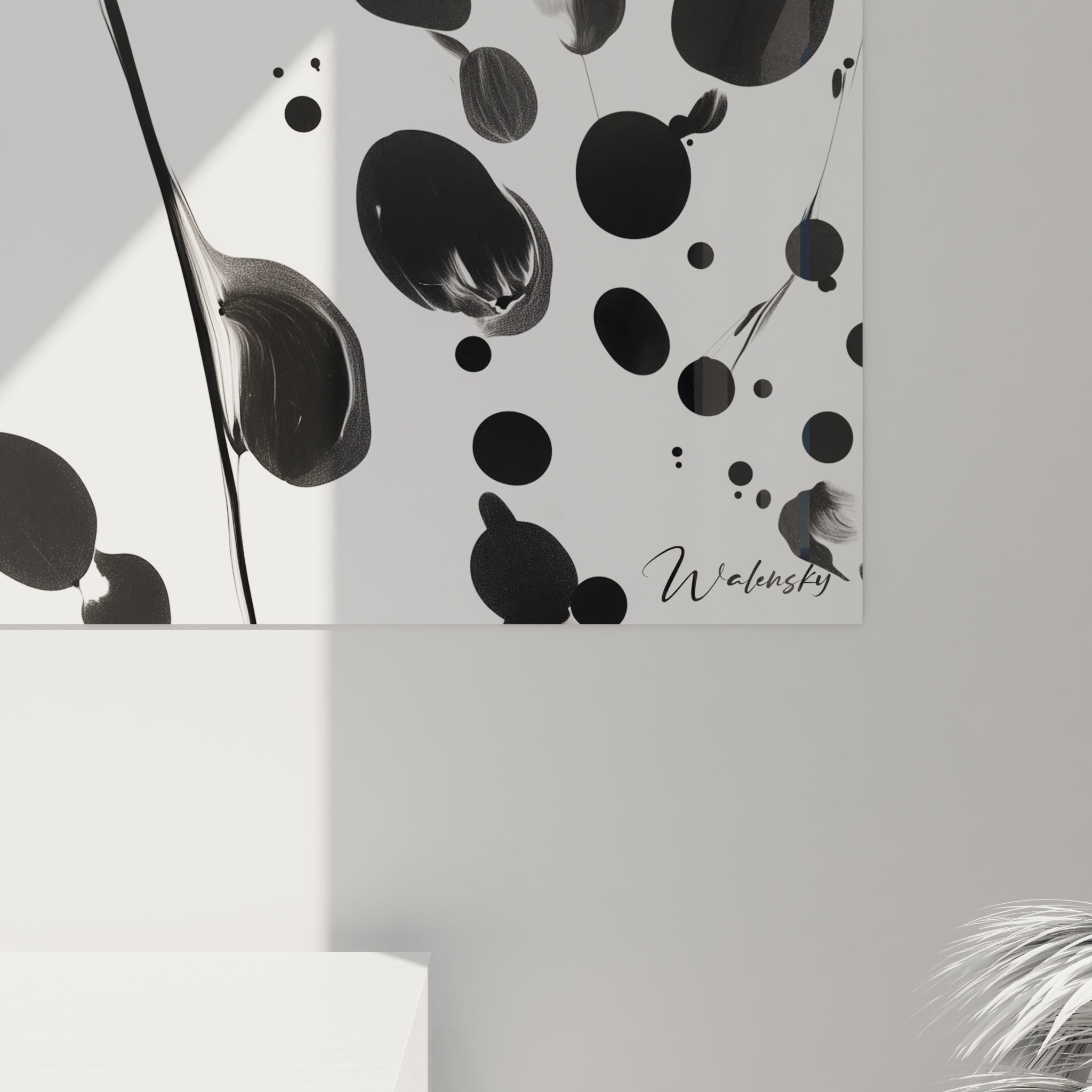 Tableau Liberté Gestuelle Pure - édition tacheté noir et blanc