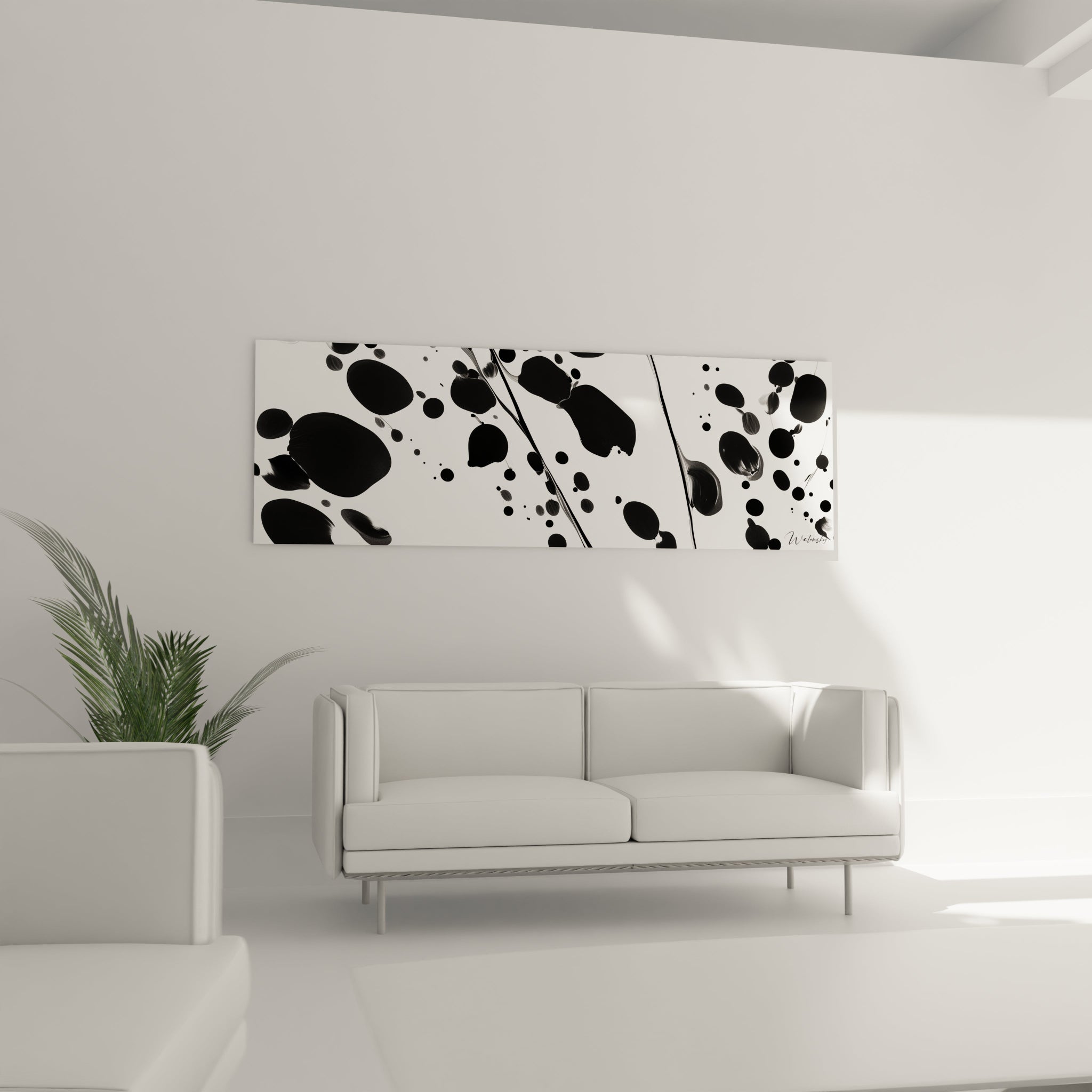 Tableau Liberté Gestuelle Pure - édition tacheté noir et blanc